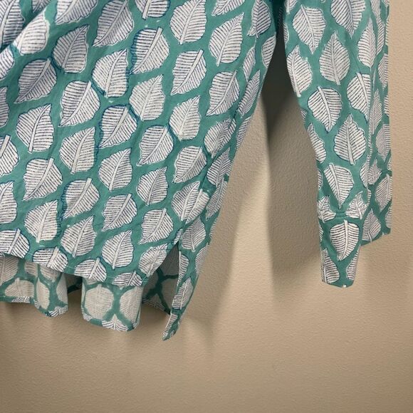 House Of Harlow 1960 Creator Collab D&E Discovered Blouse Leaf Print Top Large - Picture 4 of 8